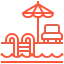Swimming pool icon representing homes for sale in Dubai, UAE with pool and leisure area